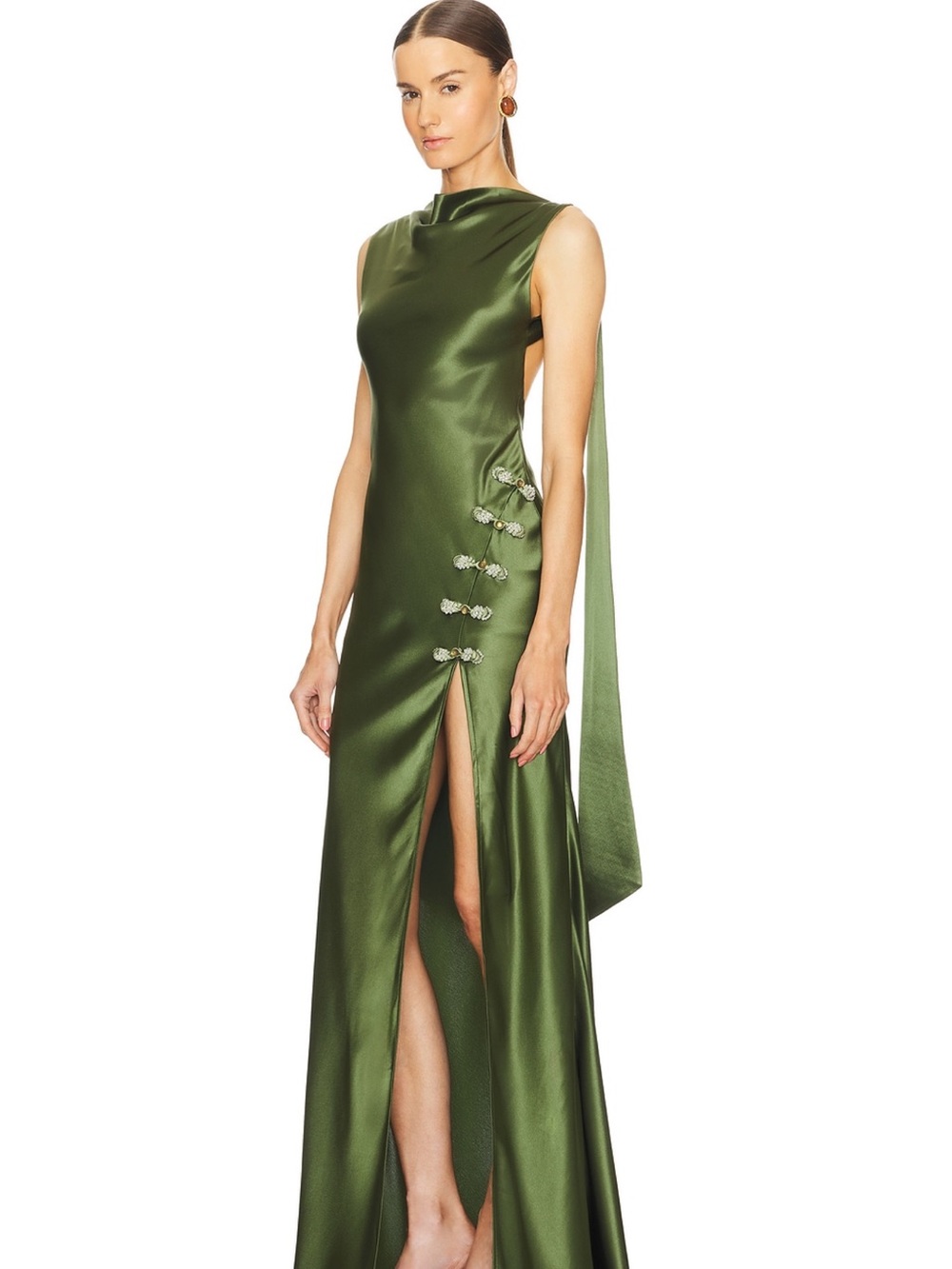 Sau Lee Priscilla Dress - Olive Green - Picture 4 of 6